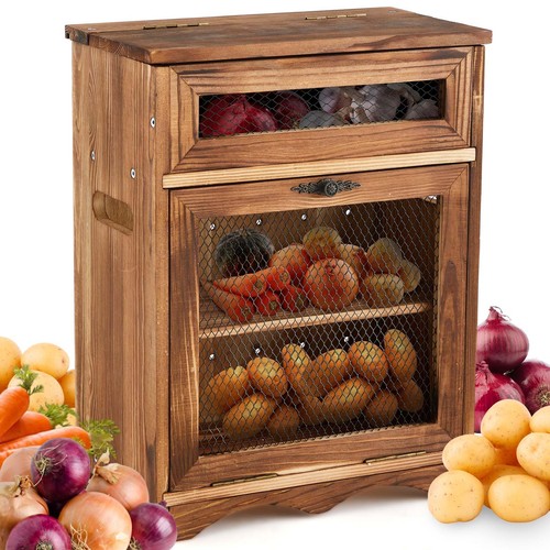 Wooden potato bin ventilated - wooden,